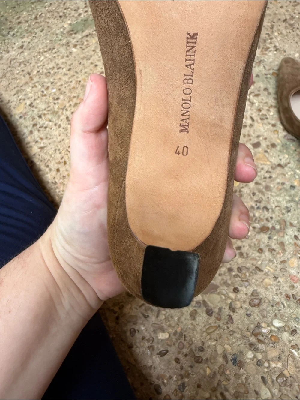Manolo Blahnik Brown Suede Pointed Toe Pumps